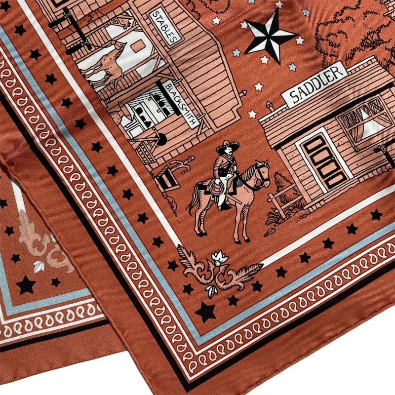 HERMES 愛馬仕 方巾 花紋-2