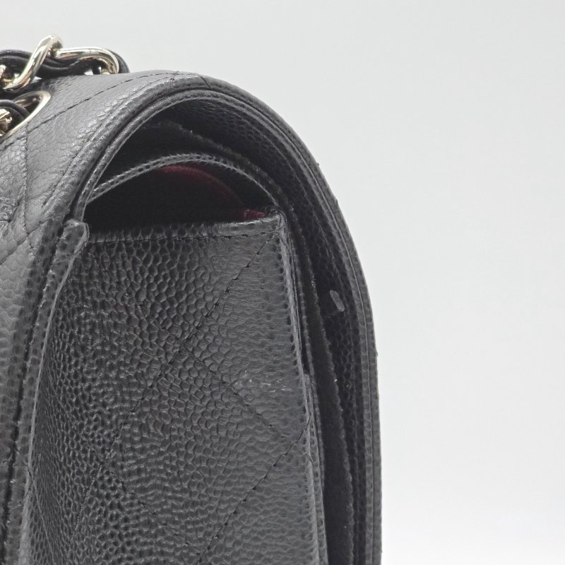 (專櫃41 萬♥️小編精選)CHANEL 香奈兒 經典口蓋 荔枝牛皮 Maxi 33cm 鏈條包|🈶️配件齊全|男生也可以的超霸氣尺寸|-5