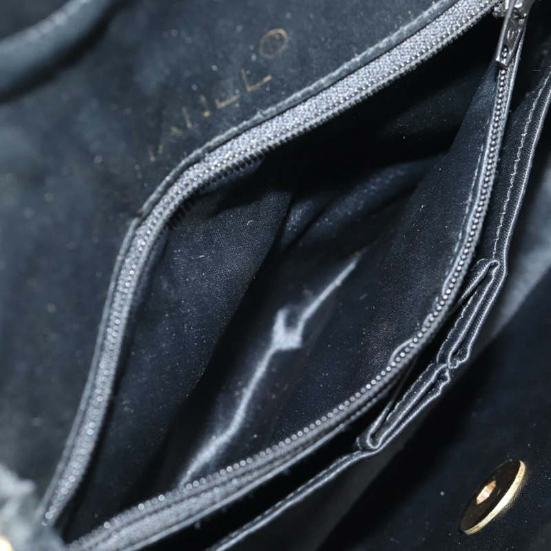 【日本直送】香奈兒 (CHANEL) 絎縫鏈條單肩包 緞面黑金色 CC 正品 134220-22