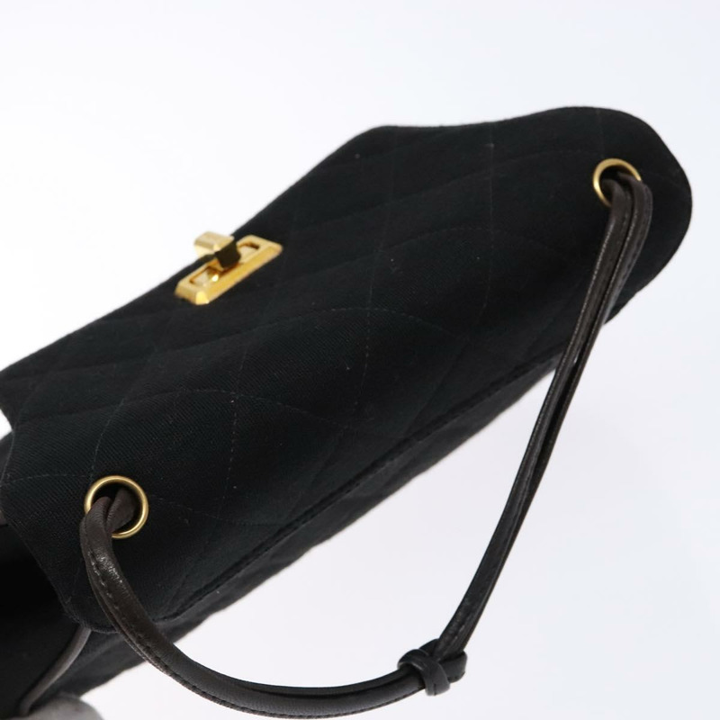 【日本直送】香奈兒 Matelasse 手提包 棉質 黑金 CC 正品 PP873-5