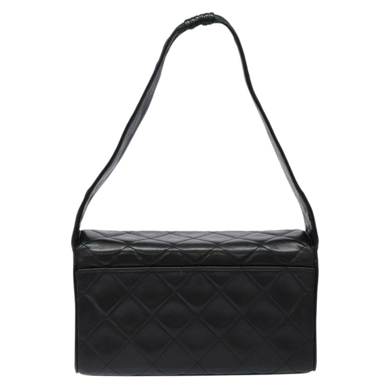 【日本直送】香奈兒 Matelasse 單肩包 小羊皮 黑金 CC 正品 yk18886-1
