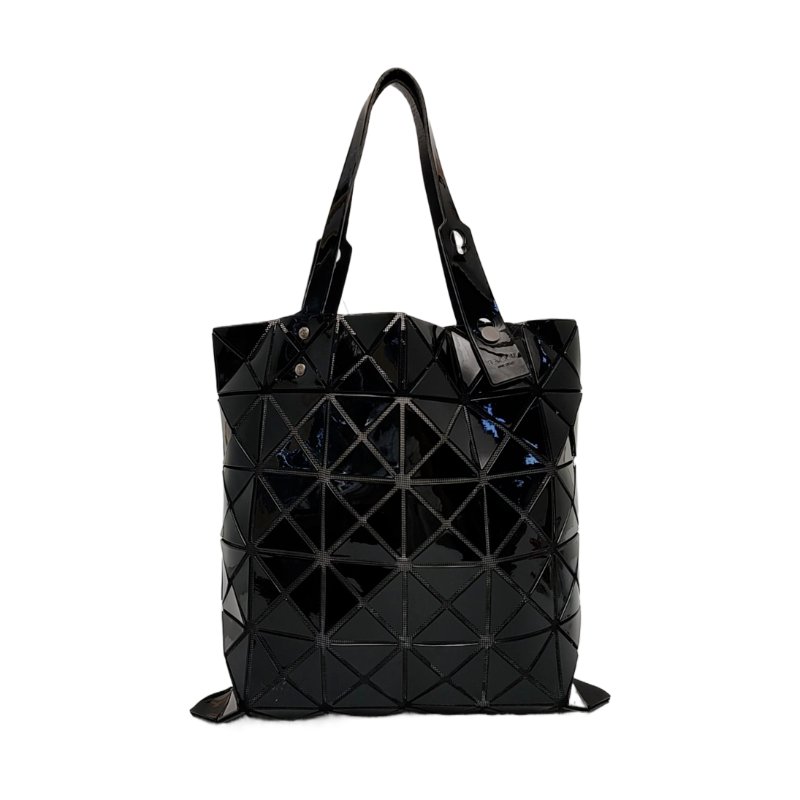 ISSEY MIYAKE三宅一生BAO BAO LUCENT黑色特殊材質幾何包手提包單肩包 黑色五金-0