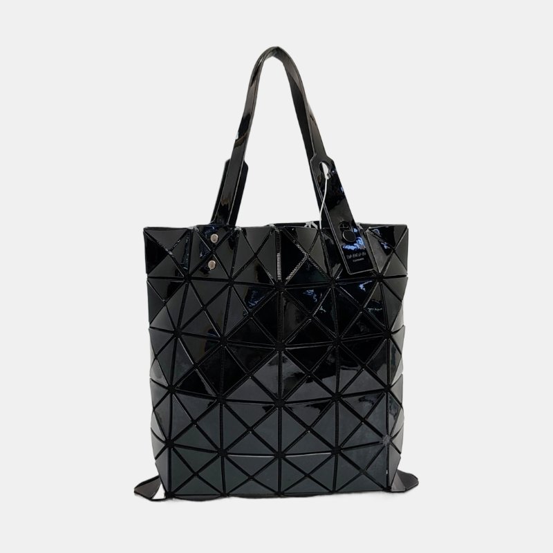ISSEY MIYAKE三宅一生BAO BAO LUCENT黑色特殊材質幾何包手提包單肩包 黑色五金-4