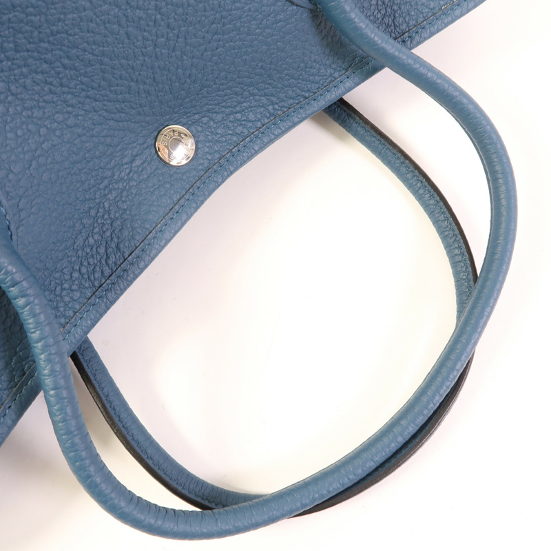 HERMES Negonda皮革Garden Party PM手挽袋Bleu Outremer-4
