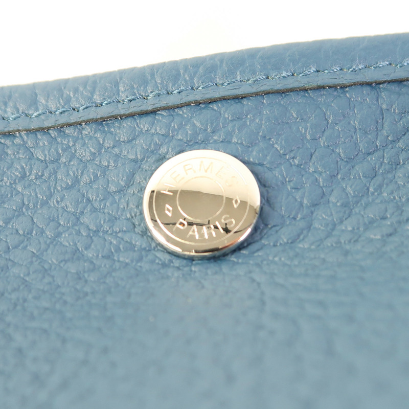 HERMES Negonda皮革Garden Party PM手挽袋Bleu Outremer-9