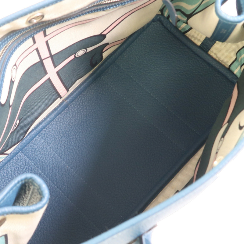 HERMES Negonda皮革Garden Party PM手挽袋Bleu Outremer-10