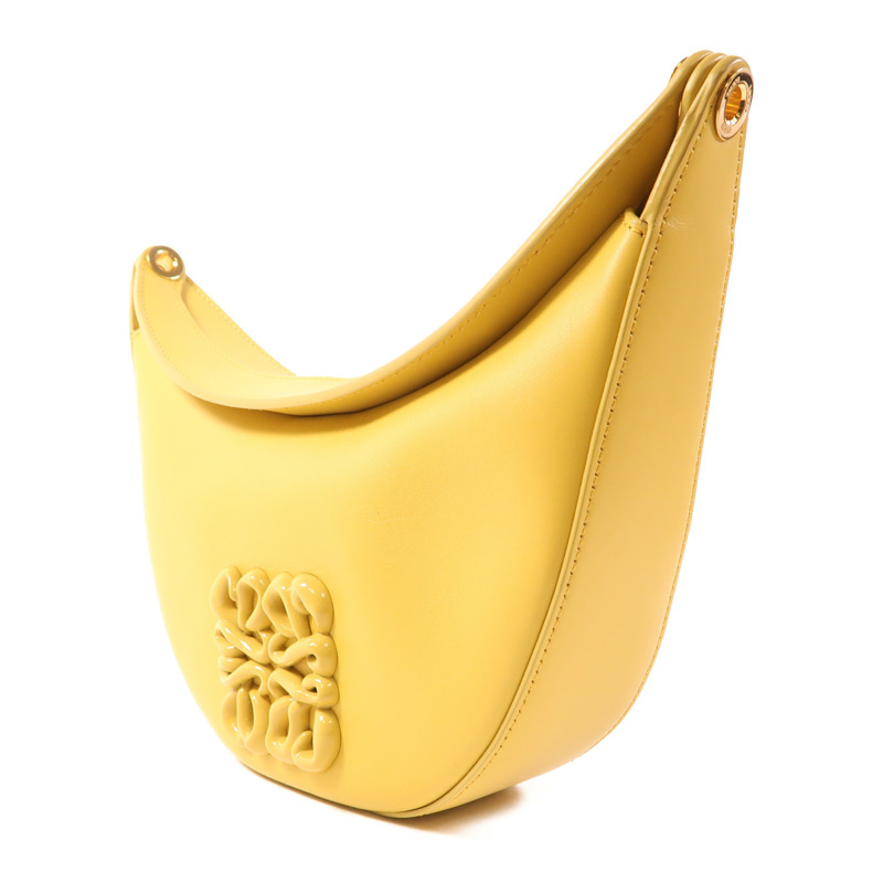 LOEWE 牛皮皮革Luna Hobo Bag金扣肩背袋-2