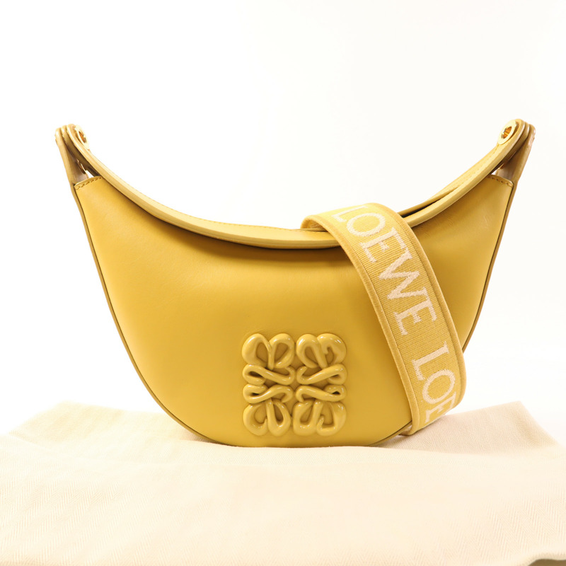 LOEWE 牛皮皮革Luna Hobo Bag金扣肩背袋-12