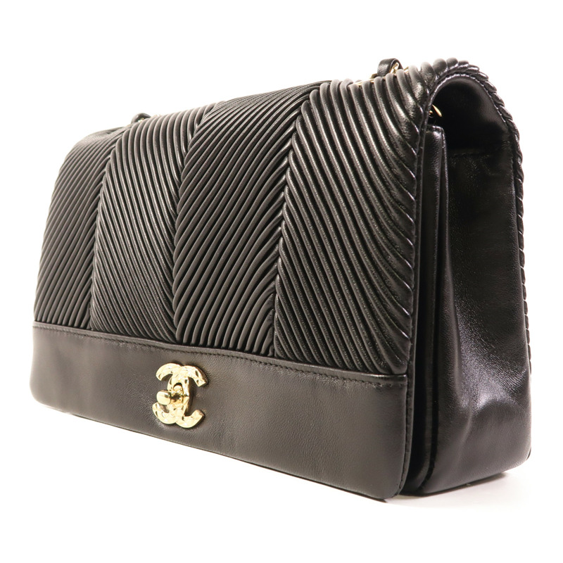 CHANEL 牛皮皮革Shoulder Bag金扣鏈帶肩背袋-2