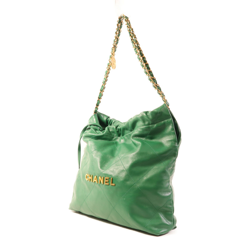 CHANEL 皮革Chanel 22 Small金扣鏈帶肩背袋-2