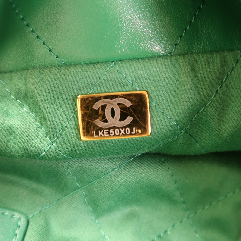 CHANEL 皮革Chanel 22 Small金扣鏈帶肩背袋-11