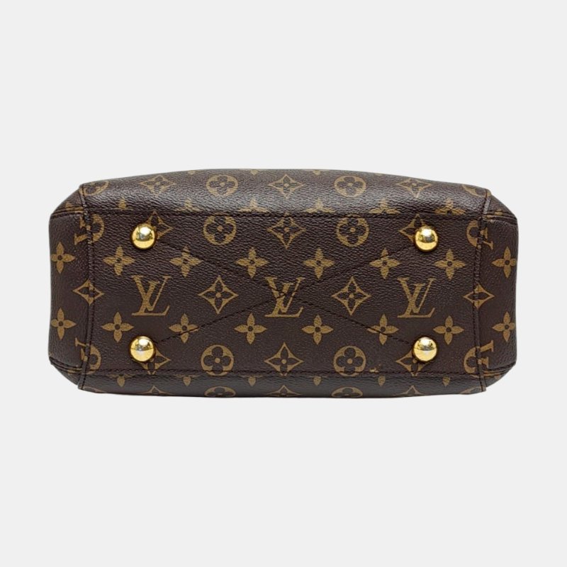 LOUIS VUITTON MONTAIGNE BB棕色塗層帆布老花蒙田包單肩包手提包 金色五金 可拆卸肩帶-5