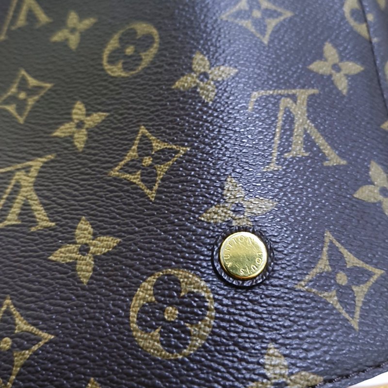 LOUIS VUITTON MONTAIGNE BB棕色塗層帆布老花蒙田包單肩包手提包 金色五金 可拆卸肩帶-8