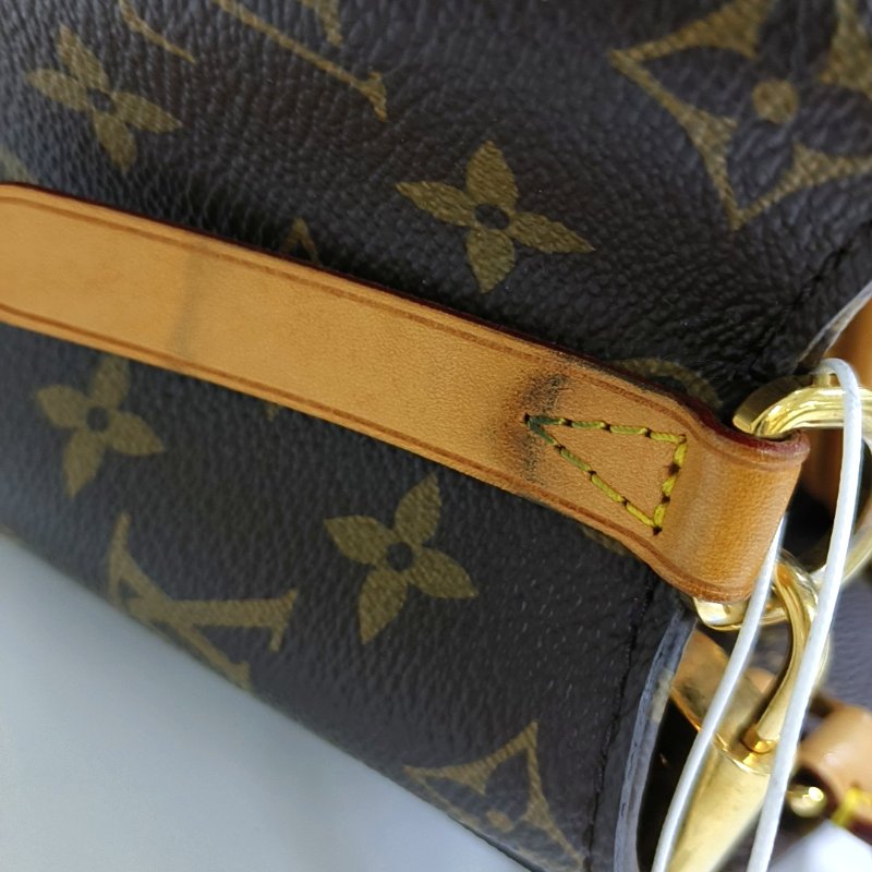 LOUIS VUITTON MONTAIGNE BB棕色塗層帆布老花蒙田包單肩包手提包 金色五金 可拆卸肩帶-11
