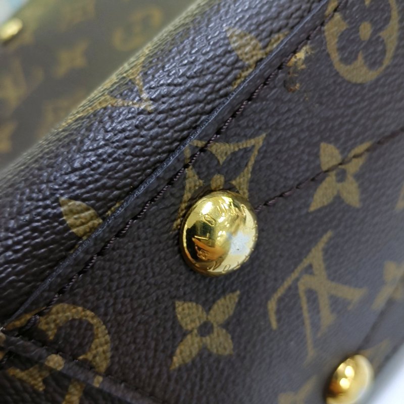 LOUIS VUITTON MONTAIGNE BB棕色塗層帆布老花蒙田包單肩包手提包 金色五金 可拆卸肩帶-13