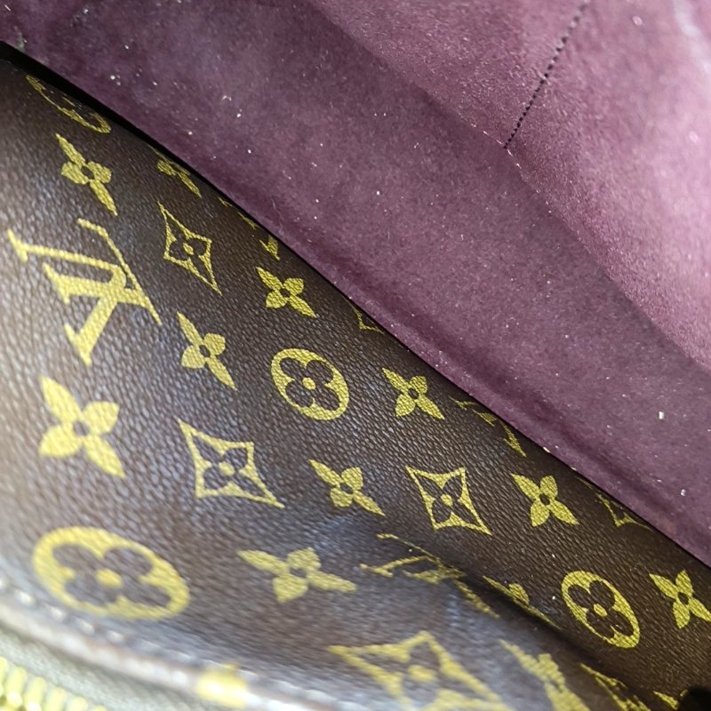 LOUIS VUITTON MONTAIGNE BB棕色塗層帆布老花蒙田包單肩包手提包 金色五金 可拆卸肩帶-15