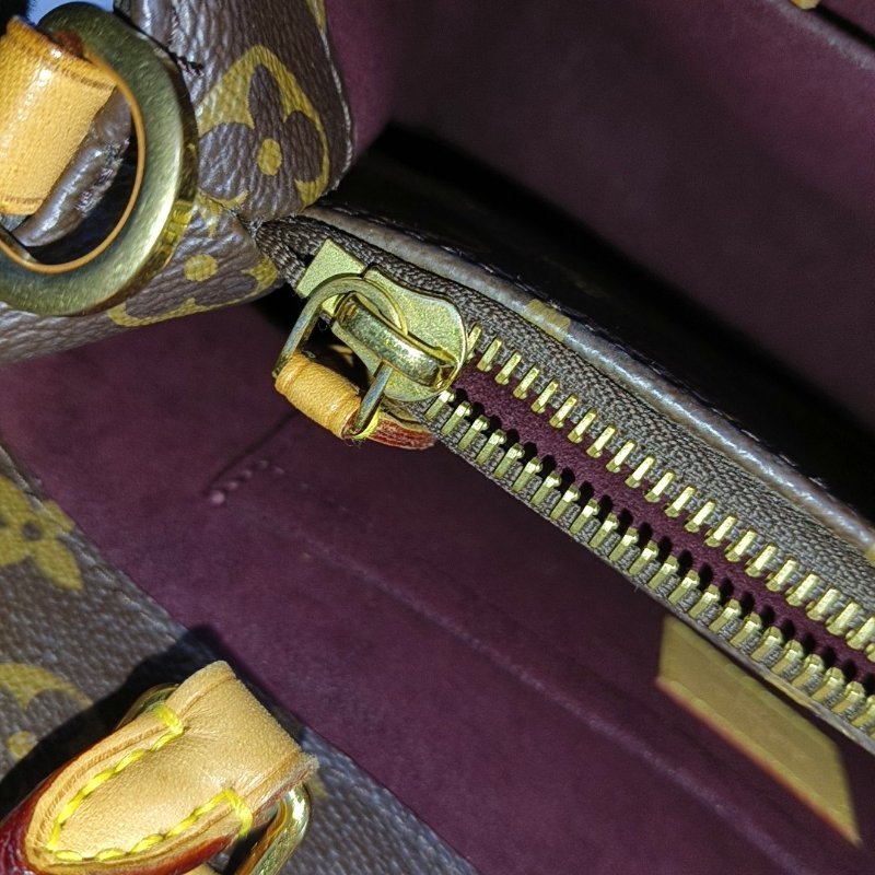 LOUIS VUITTON MONTAIGNE BB棕色塗層帆布老花蒙田包單肩包手提包 金色五金 可拆卸肩帶-16