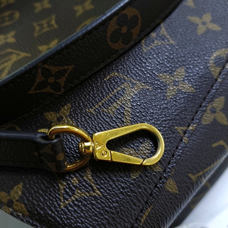LOUIS VUITTON MONTAIGNE BB棕色塗層帆布老花蒙田包單肩包手提包 金色五金 可拆卸肩帶-19