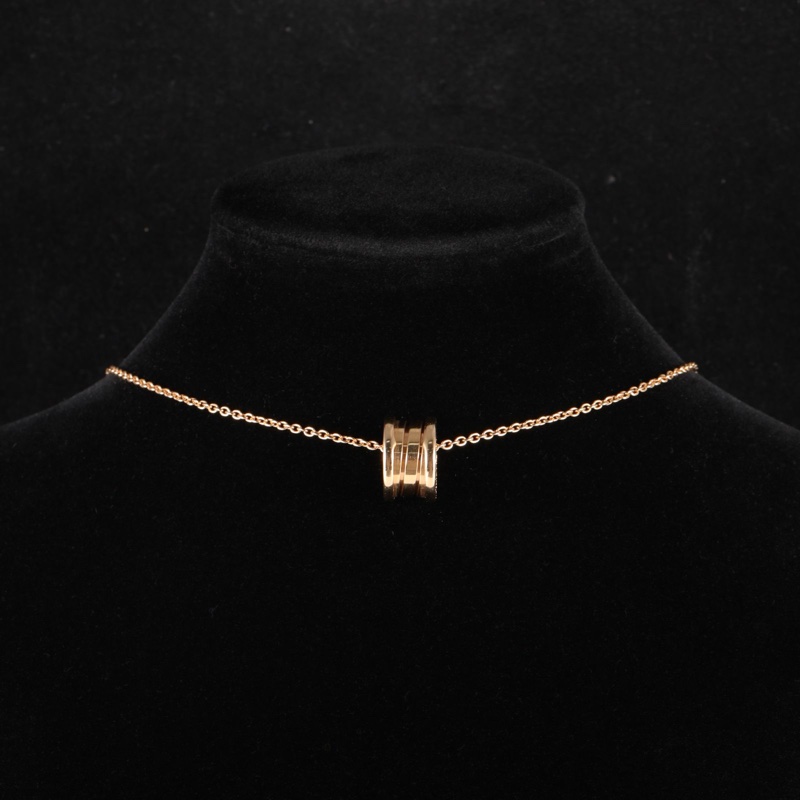 BVLGARI(寶格麗) B.ZERO1 彈簧項鏈 三環扣 18K玫瑰金 項鏈 玫瑰金-0