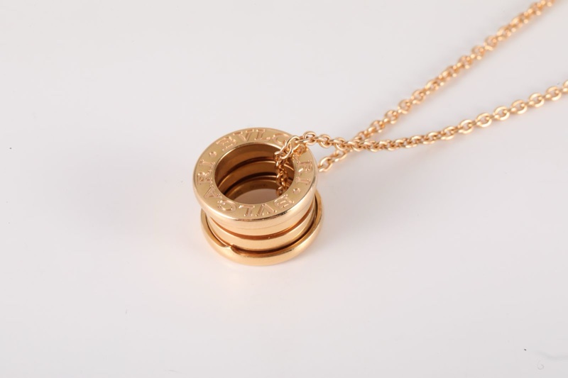 BVLGARI(寶格麗) B.ZERO1 彈簧項鏈 三環扣 18K玫瑰金 項鏈 玫瑰金-2