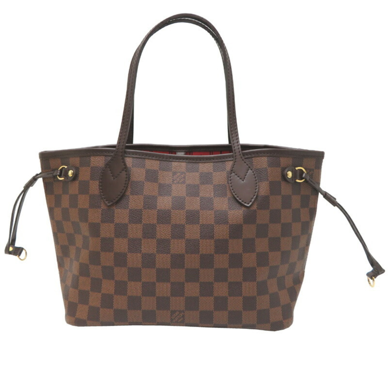 Louis Vuitton Neverfull PM 女士托特包 N51109 Damier 棕色-0