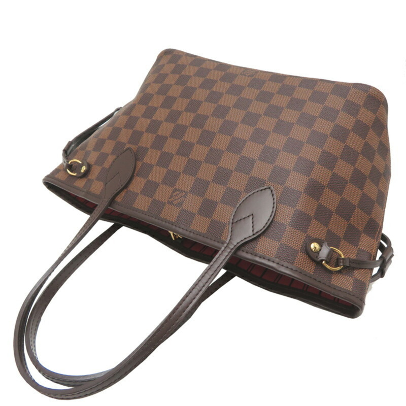 Louis Vuitton Neverfull PM 女士托特包 N51109 Damier 棕色-3