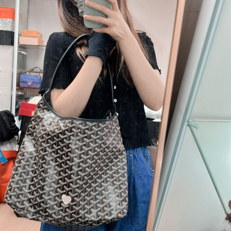Goyard boheme hobo 黑色 奶茶愛心 托特肩背包-16