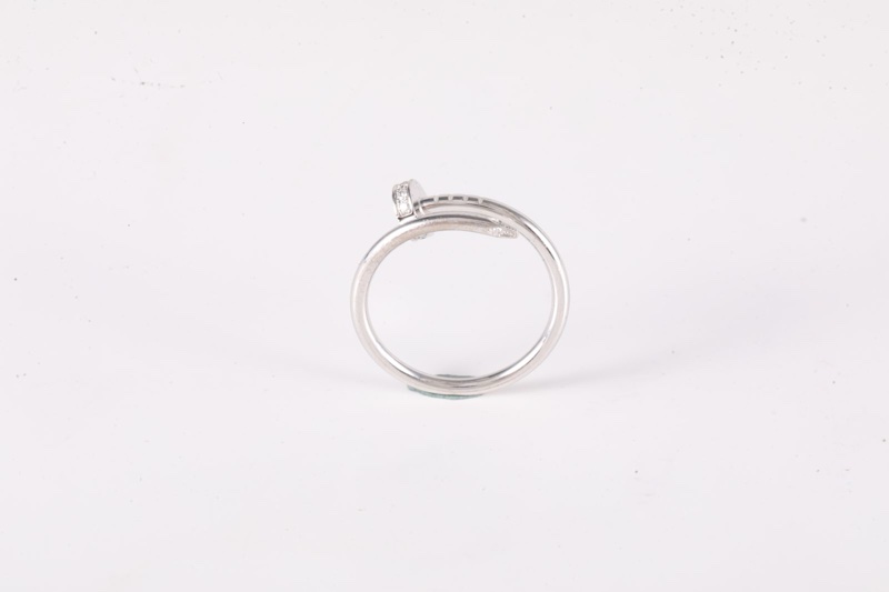 CARTIER(卡地亞) JUSTE UN CLOU 18K金帶鑽 釘子戒指 18K白金/鑽石 55 白金-2