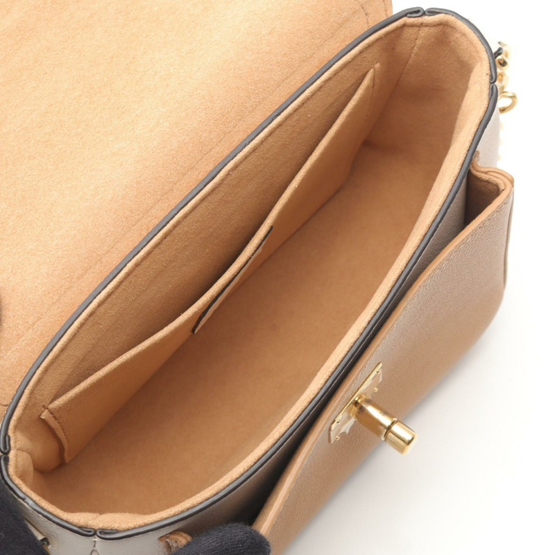 LOUIS VUITTON Lockme Tender 單肩包 M21611 皮革 米色 二手 女士 LV-2