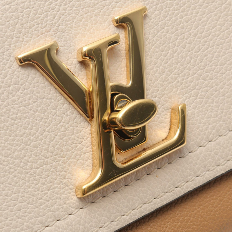 LOUIS VUITTON Lockme Tender 單肩包 M21611 皮革 米色 二手 女士 LV-7