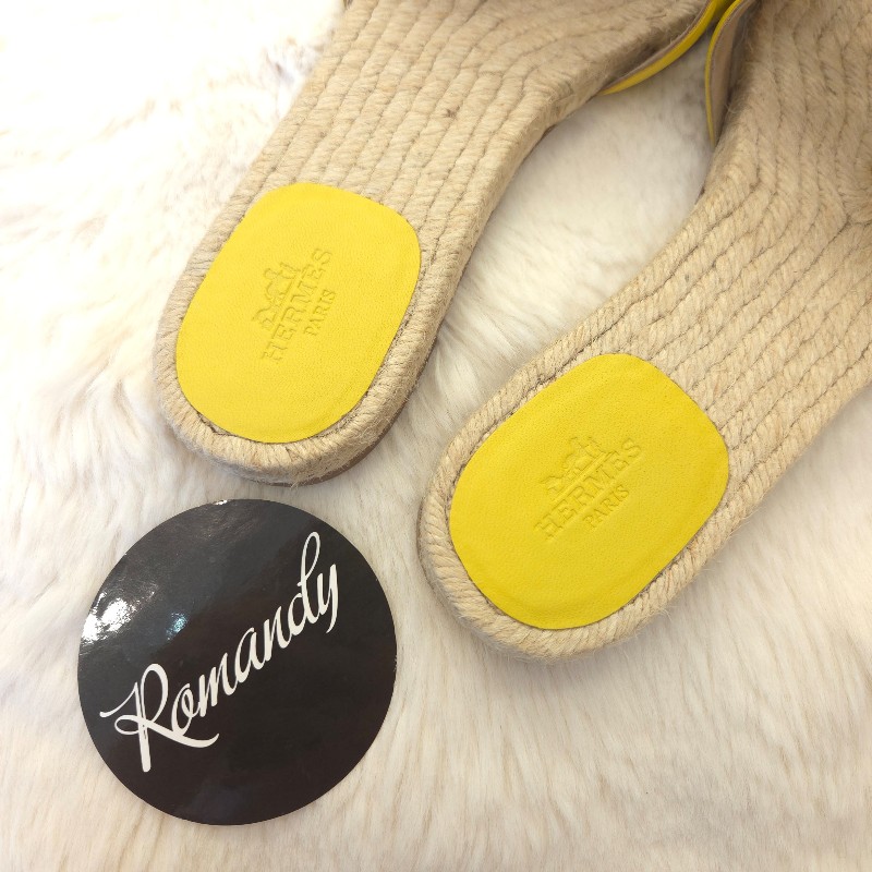 Hermès Famosa 豬鼻草編鞋 38-1