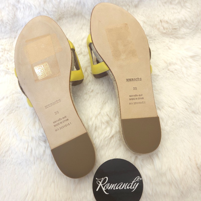 Hermès Famosa 豬鼻草編鞋 38-4