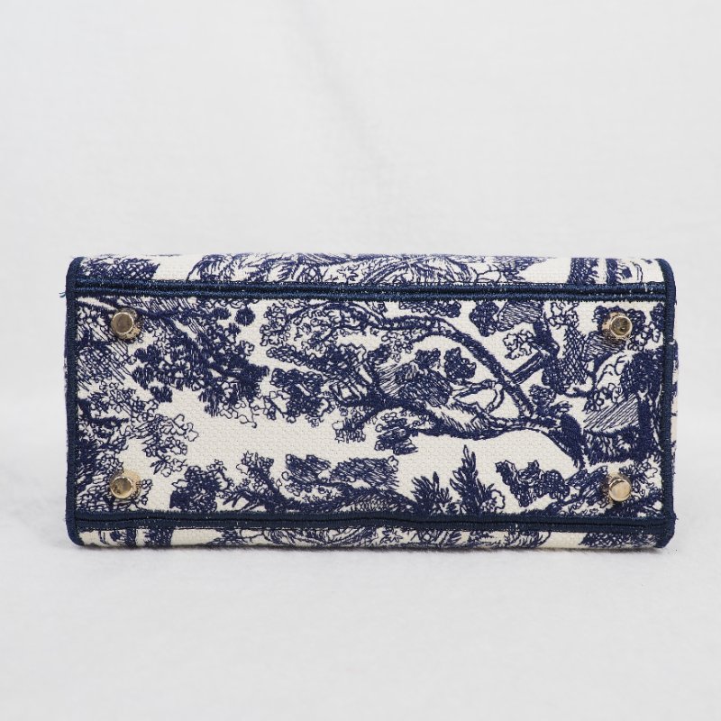 二手 LADY DIOR D-Lite 藍色刺繡 中Size-7