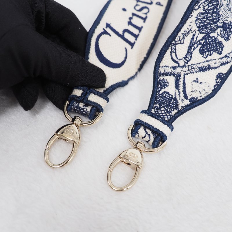 二手 LADY DIOR D-Lite 藍色刺繡 中Size-18