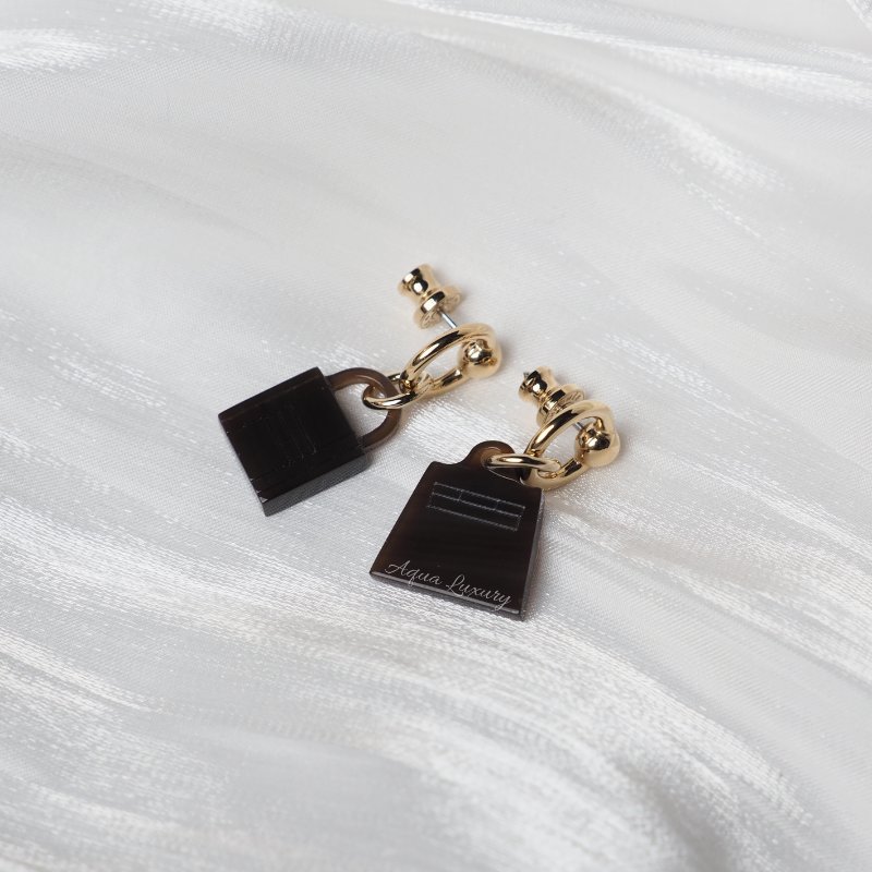 Hermes 牛骨耳環-1