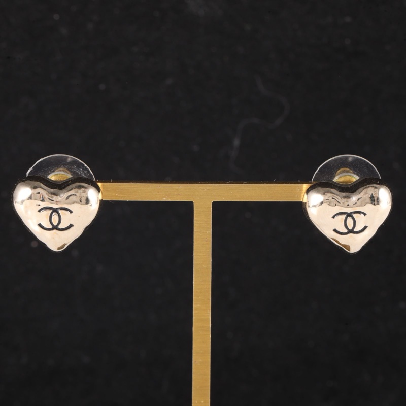 CHANEL(香奈兒)  合金 22C 愛心 雙C 耳釘-0