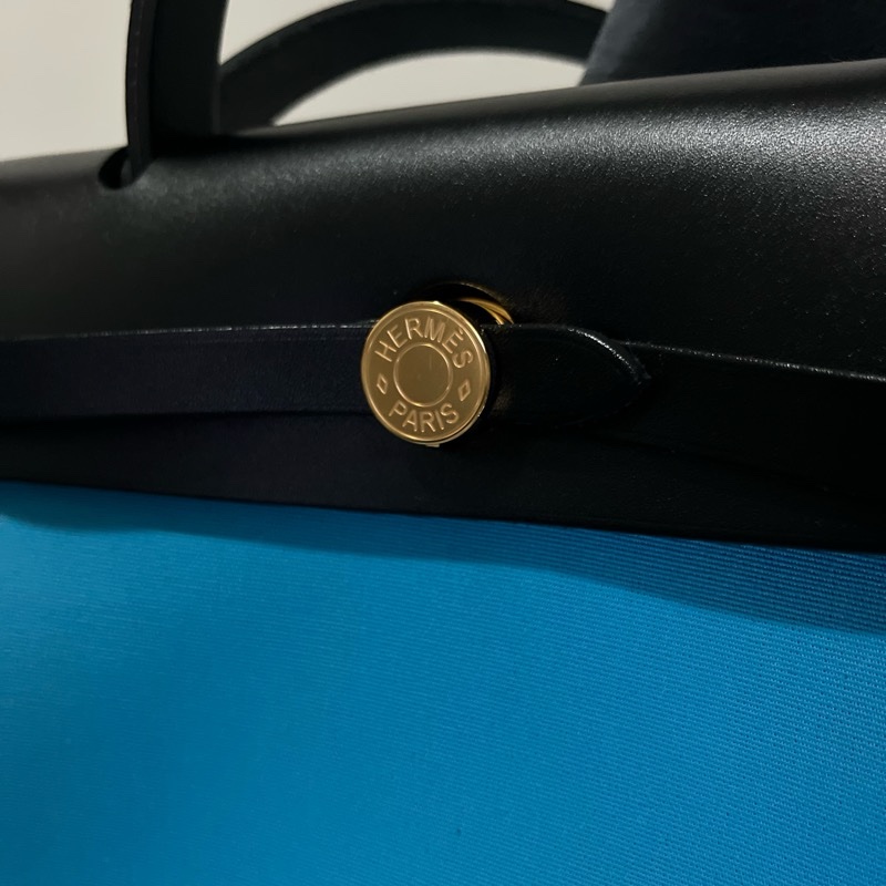 Herbag 31 藍黑拼色金釦 Hermes-2