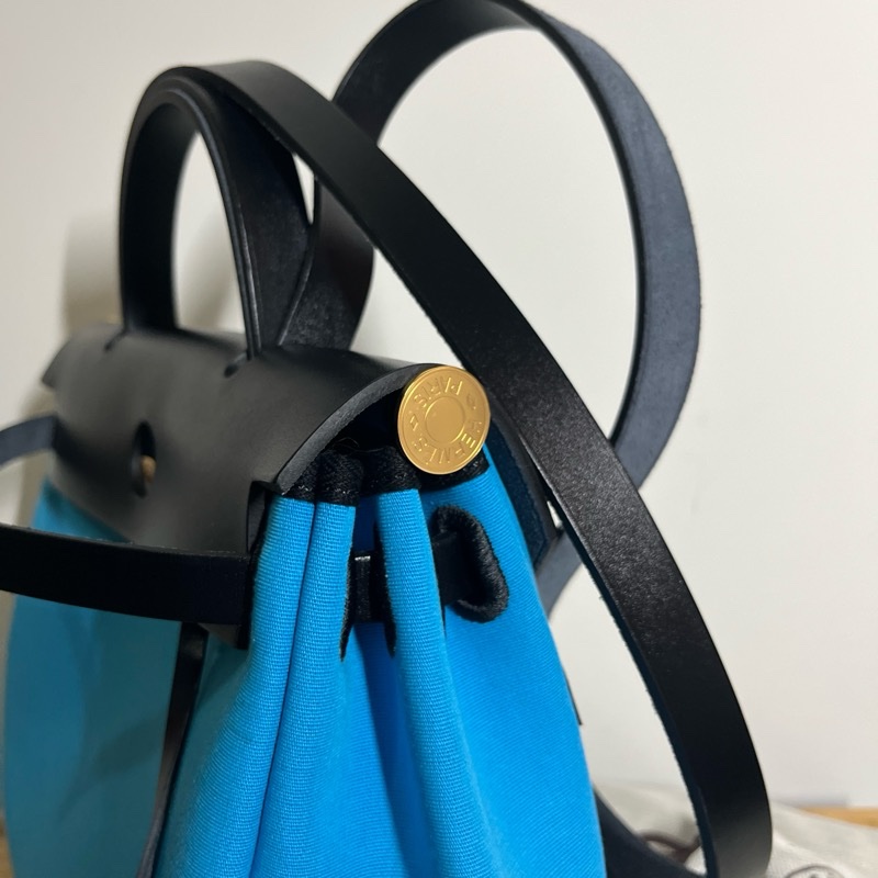 Herbag 31 藍黑拼色金釦 Hermes-14