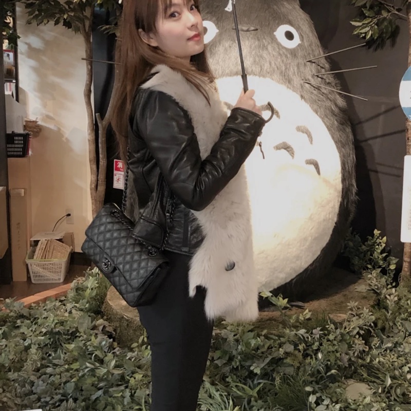 香奈兒coco系列黑扣cf25cm經典款，罕見的cf25全黑色系,保卡24開-6