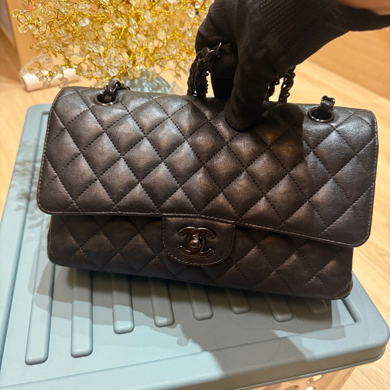 香奈兒coco系列黑扣cf25cm經典款，罕見的cf25全黑色系,保卡24開-11