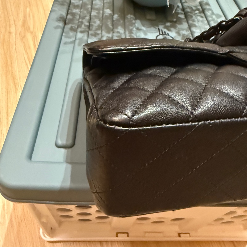香奈兒coco系列黑扣cf25cm經典款，罕見的cf25全黑色系,保卡24開-13