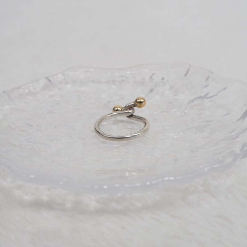 Tiffany Love & Knot 925x750 小金球戒指 size 8-2