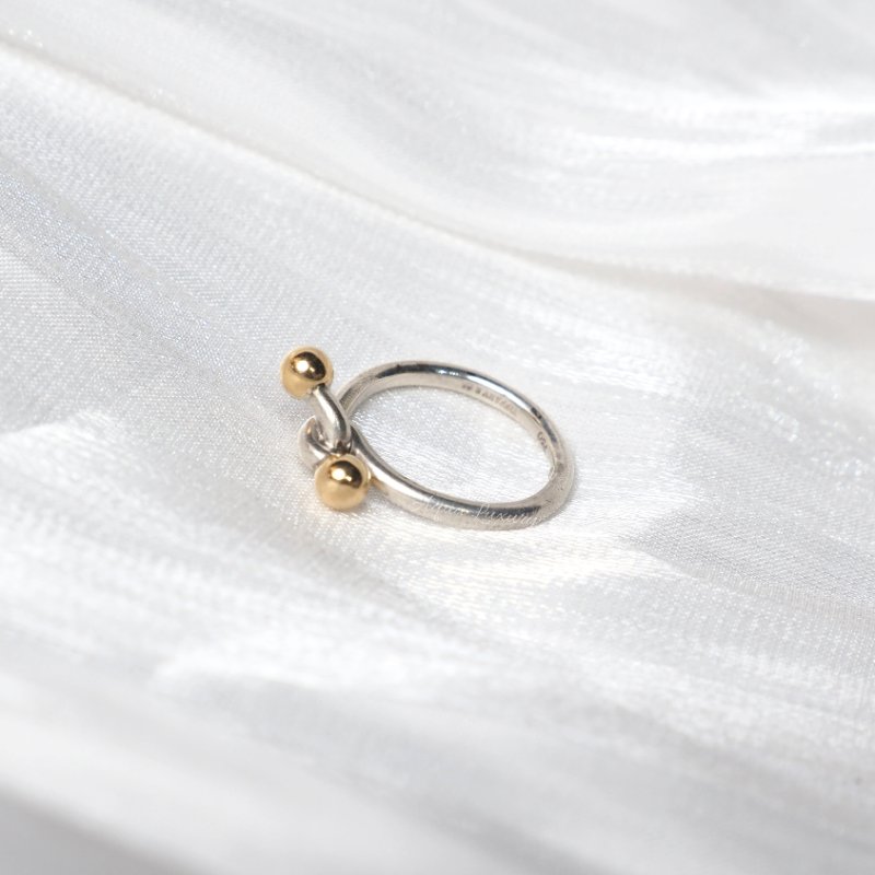 Tiffany Love & Knot 925x750 小金球戒指 size 8-4