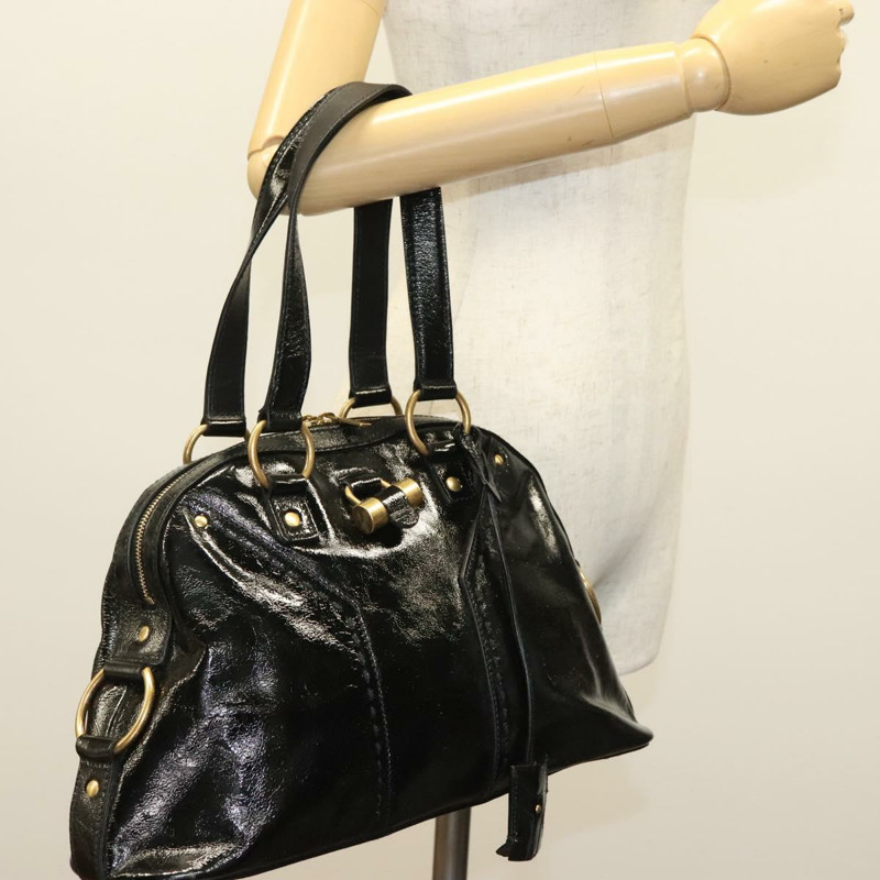 【日本直送】SAINT LAURENT Muse 單肩包 琺瑯 黑金 正品 sw1147-23