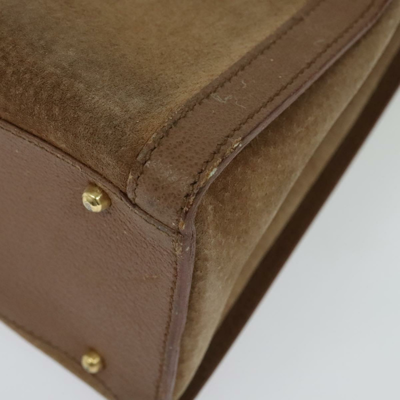 【日本直送】GUCCI 竹節手提包 絨面革 米色金色 000 2853 0260 0 授權 ep10084-15