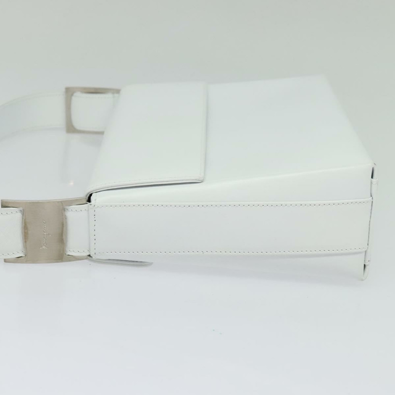 【日本直送】Salvatore Ferragamo Vala 肩背包 皮革 白銀 正品 135795-2