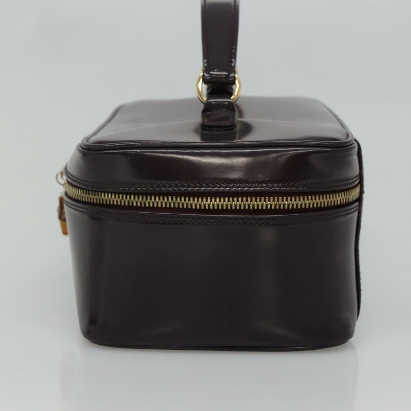 【日本直送】GUCCI 竹製化妝包 手提包 皮革 紫金色 032 1956 0150 正品 136119-3