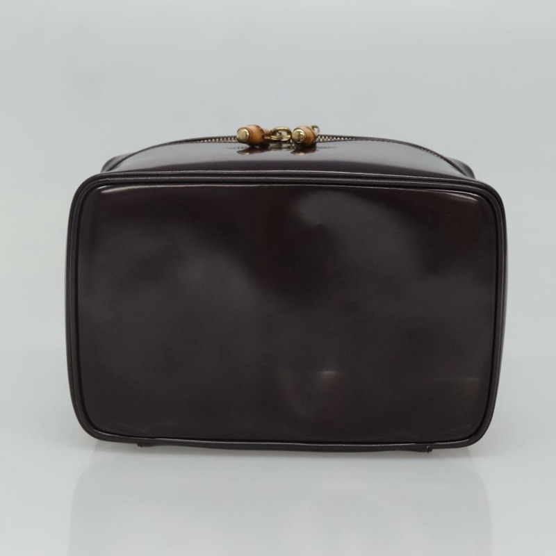 【日本直送】GUCCI 竹製化妝包 手提包 皮革 紫金色 032 1956 0150 正品 136119-4