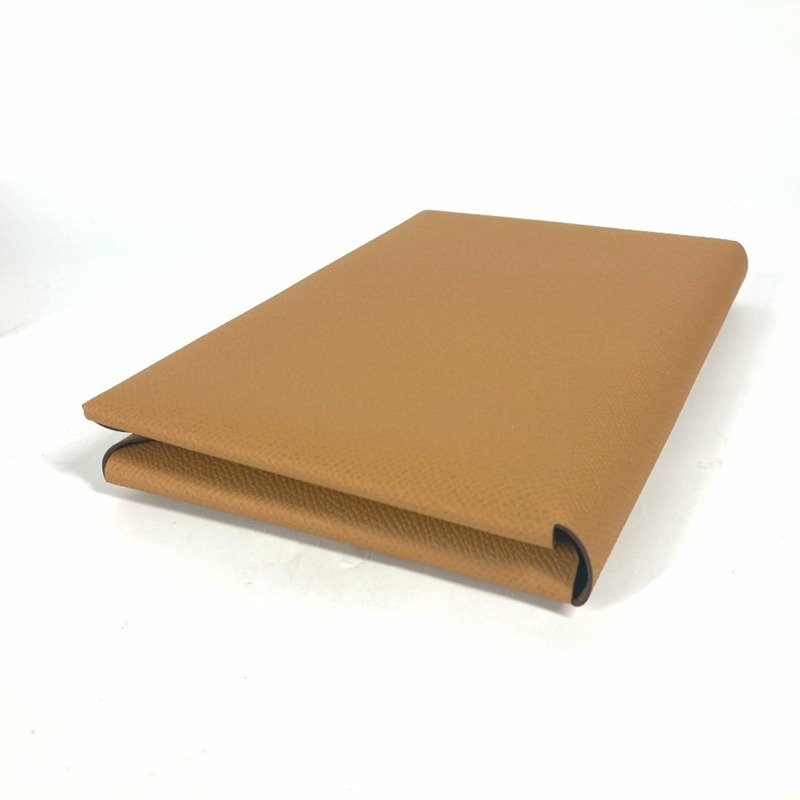 HERMES Calvi GM 平袋雙折手拿包，Epsom 皮革，男女通用，棕色和粉紅色，全新-2