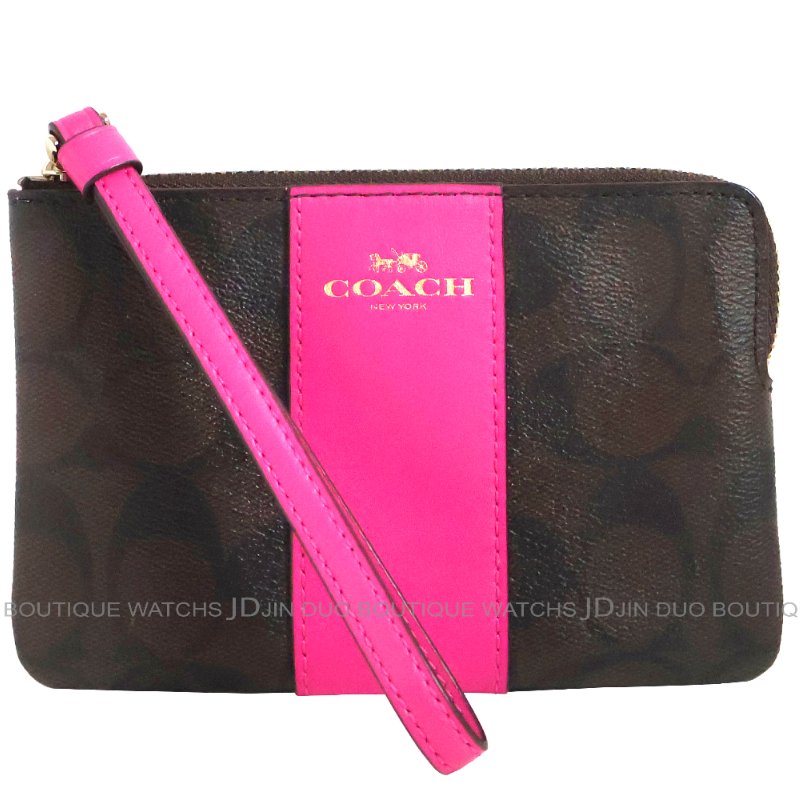 金鐸精品~2473 COACH 蔻馳 F58035 深咖啡色PVC經典C-LOGO圖紋小手拿包 全新品-0